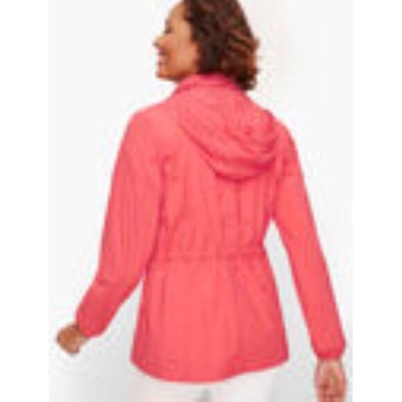 NEW NWT Talbots water resistant packable rain coat plus coral gift size 2X - Picture 4 of 10